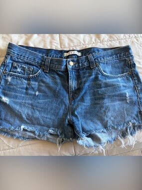 J Brand Women's Distressed Denim Shorts in Blue